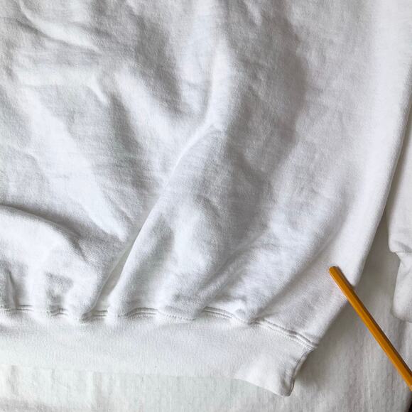 Hanes Women Sweatshirt size L White Fleece Lined I Literally Do Not Care At All - Picture 11 of 11